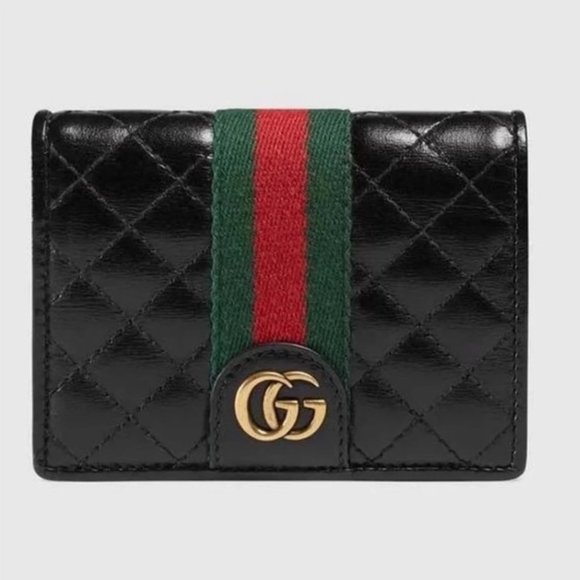 Gucci GG Marmont Web Quilted Card Case Wallet New in Box - Picture 1 of 6